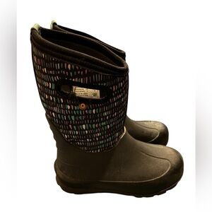 BOGS Black Patterned Winter Boots - Youth US 5